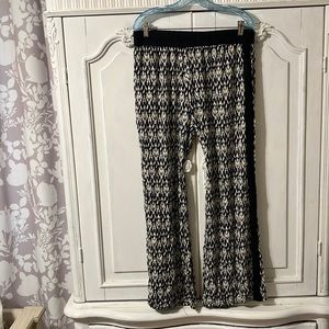 Large black and white print Palazzo pants